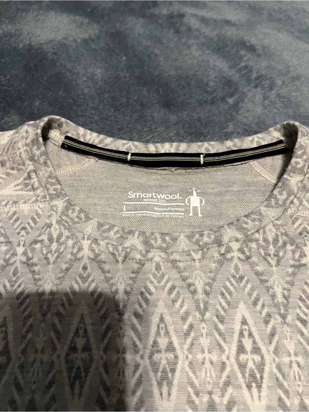 Smartwool Women's Gray Patterned Long Sleeve Base Layer. - Picture 3 of 4